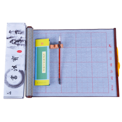 Reusable Water Writing Chinese Calligraphy Scroll Set With Grids